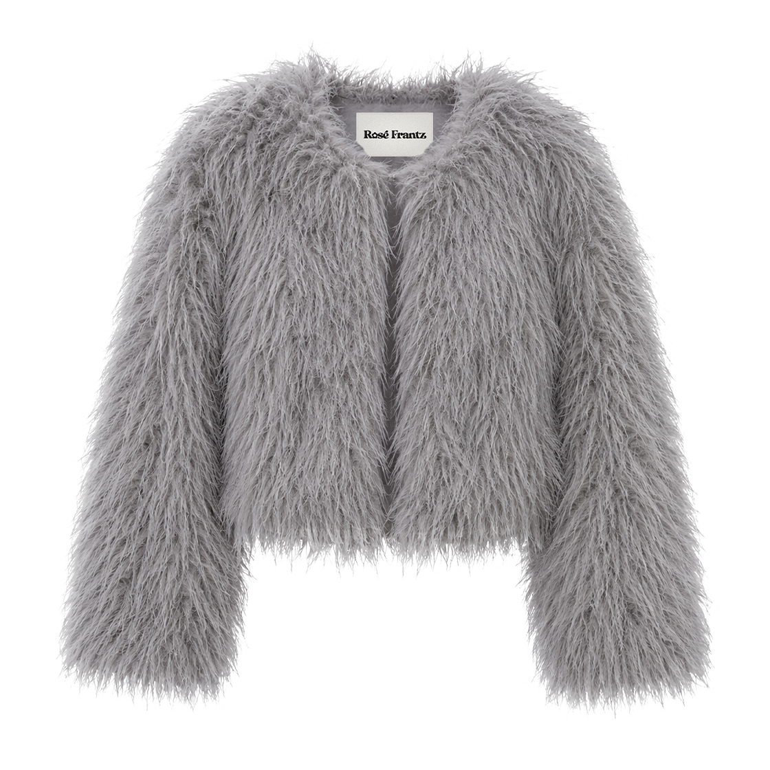 RS26WJK102GRY Rosefrantz Shaggy Fur Cropped Jacket [Gray]