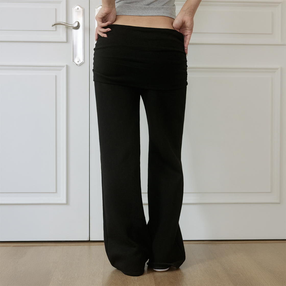 로제프란츠 셔링 웨이스트밴드 턴업 팬츠 [블랙](Rosefrantz Shirring Waistband Turn-Up Pants [Black]) - 5