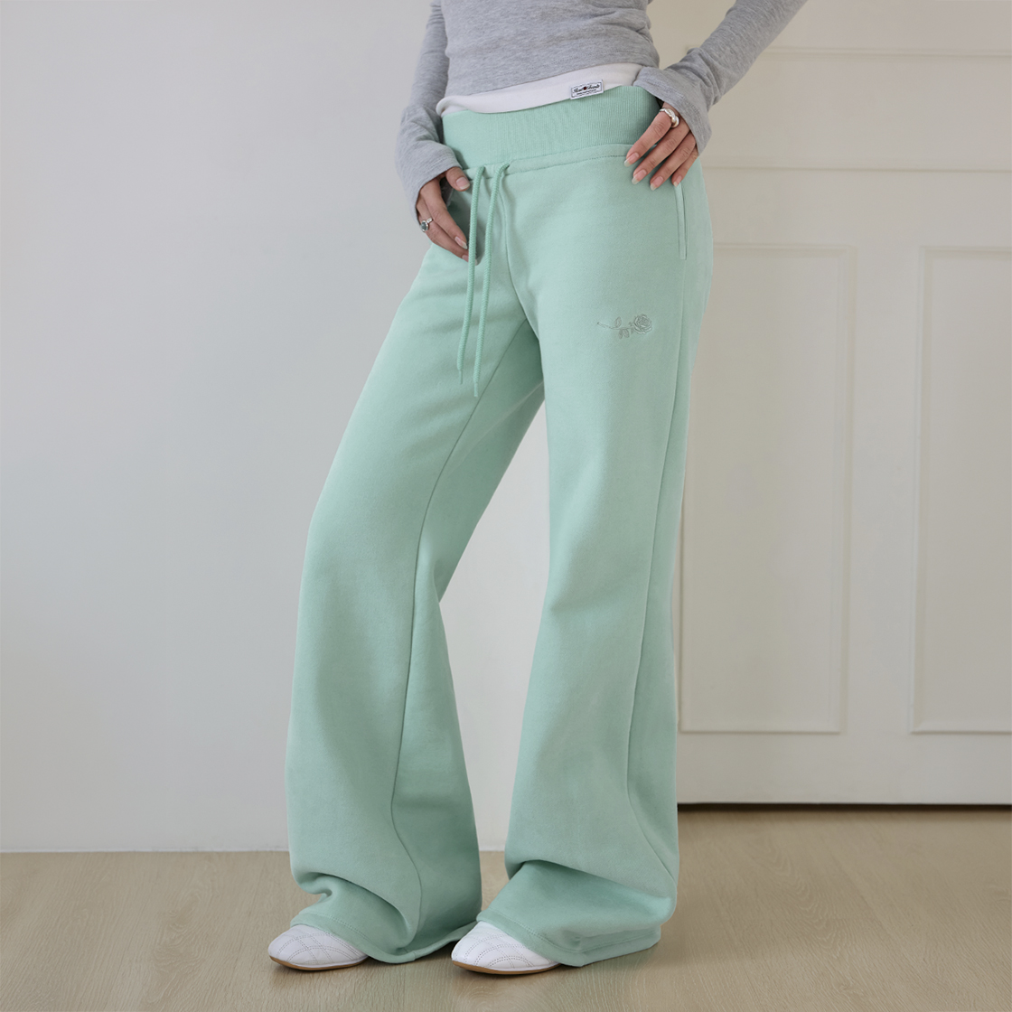 로제프란츠 와이드 웨이스트밴드 기모 부츠컷 팬츠 [민트](Rosefrantz Wide Waistband Fleece Bootcut Pants [Mint]) - 4
