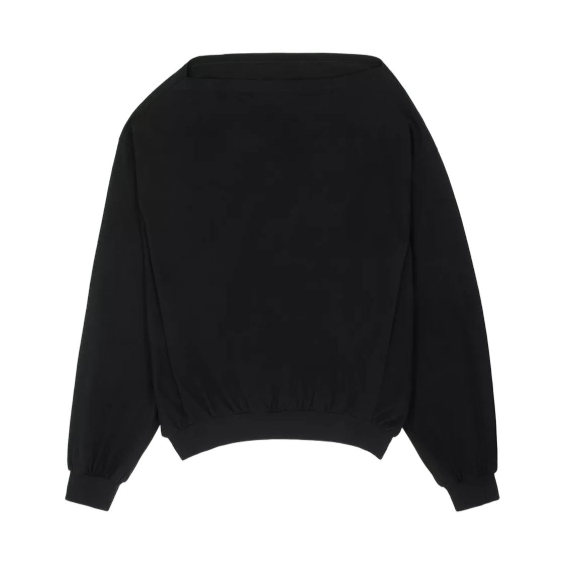 S52NH0048M20048900 (W) MM6 Maison Margiela Long Sleeved Asymmetric Top Black