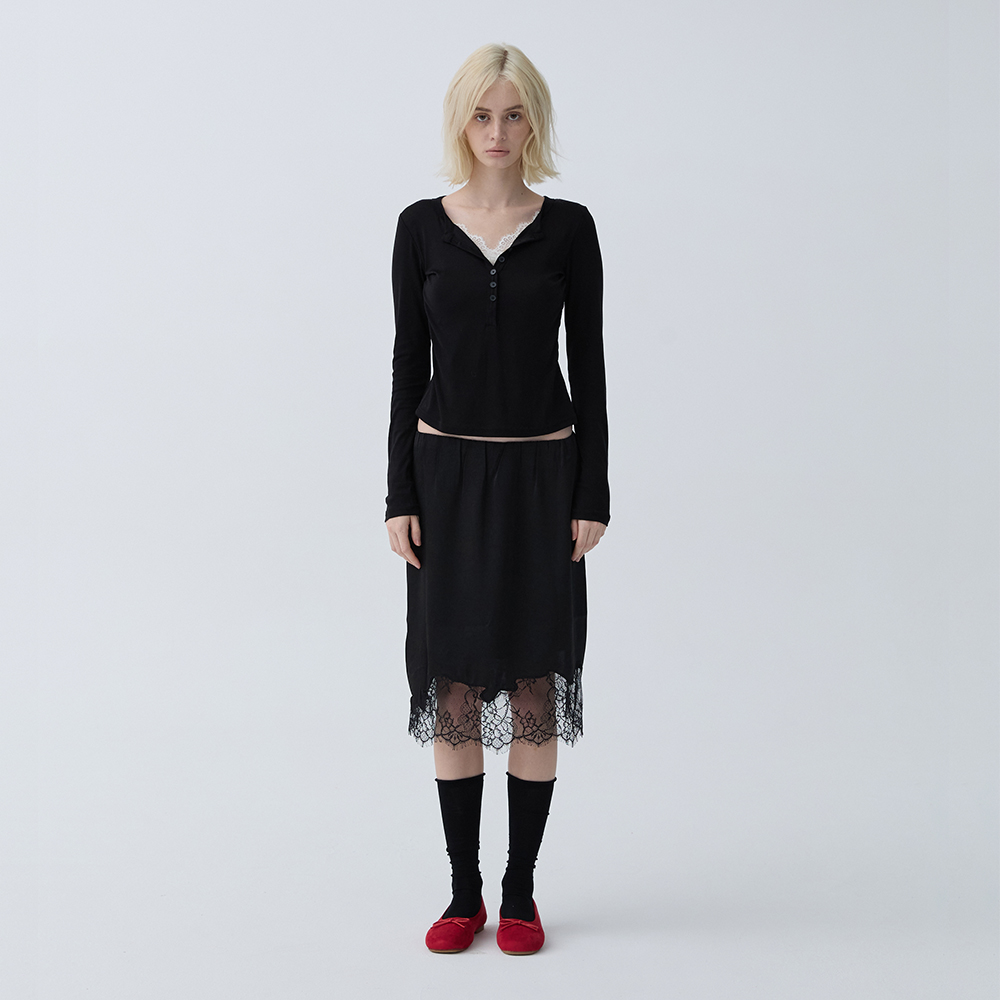 아크무어 뎁스 헨리넥 탑 블랙(ARCMOOR Depth Henley Neck Top Black) - 2
