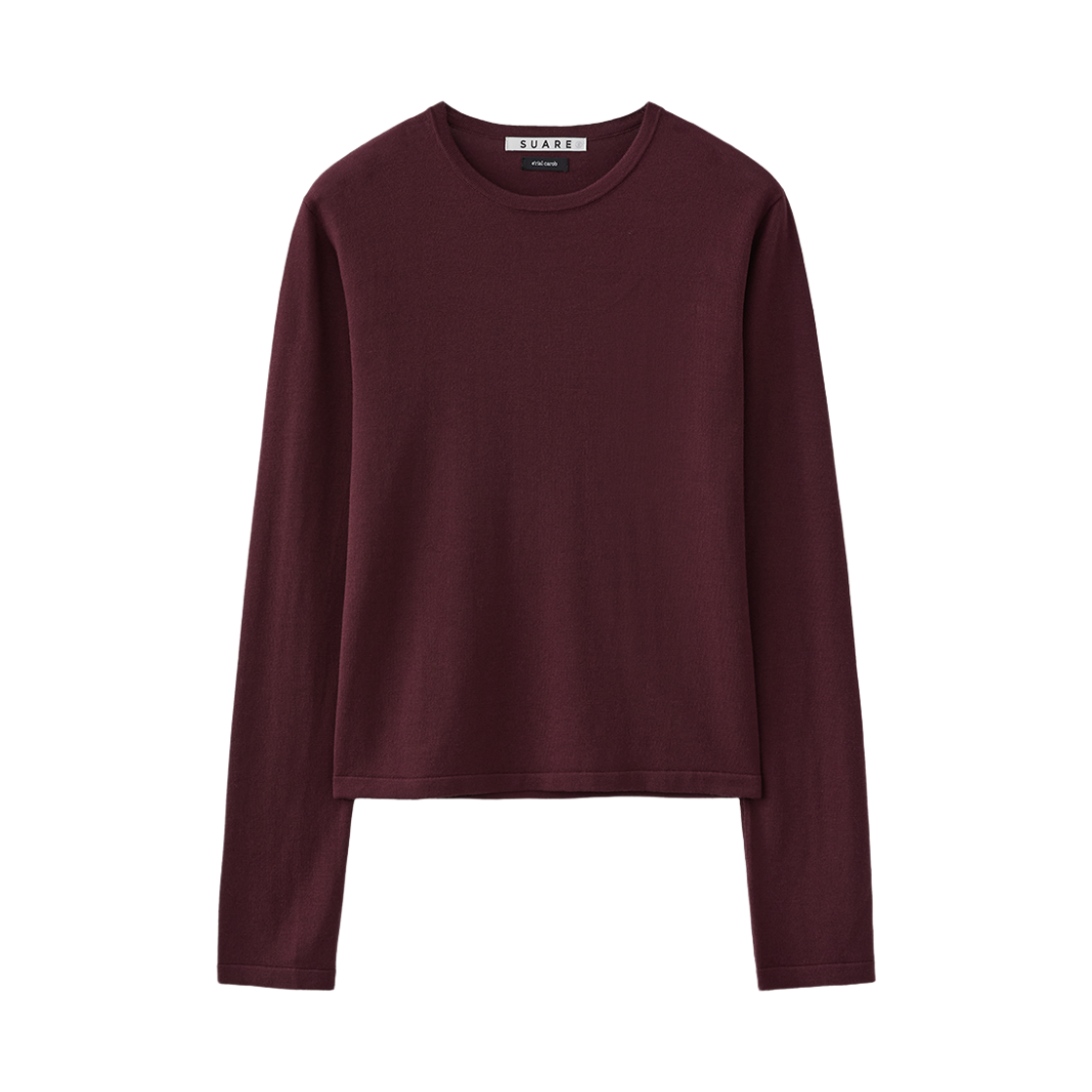 SBF3CK04WOT_copy (W) Suare Women Silky Wool Blend Round Knit Wine