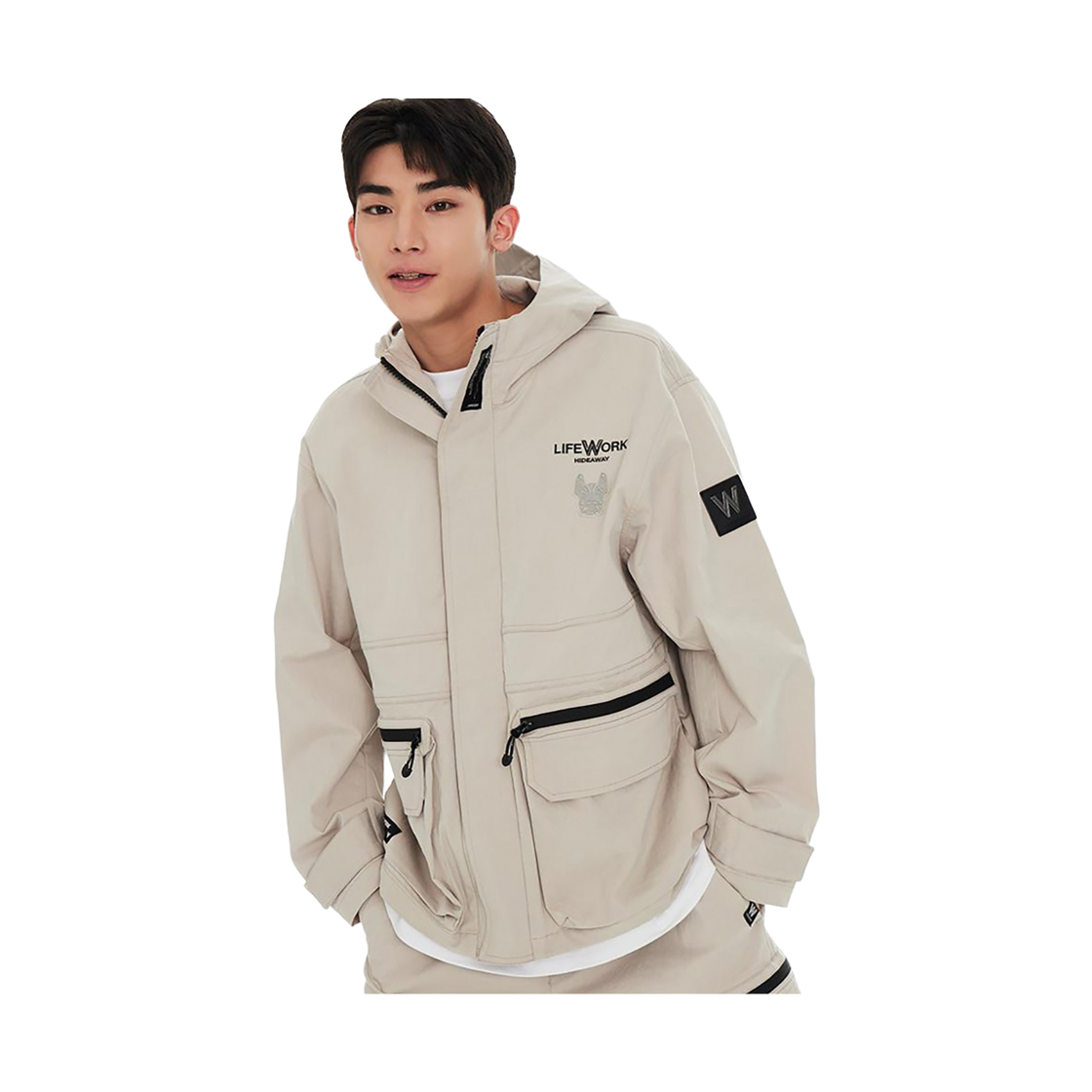라이프워크 윈드위브 스퀘어 후드 자켓_LW241JP371(Lifework Windweave Square Hooded Jacket_LW241JP371) - 3