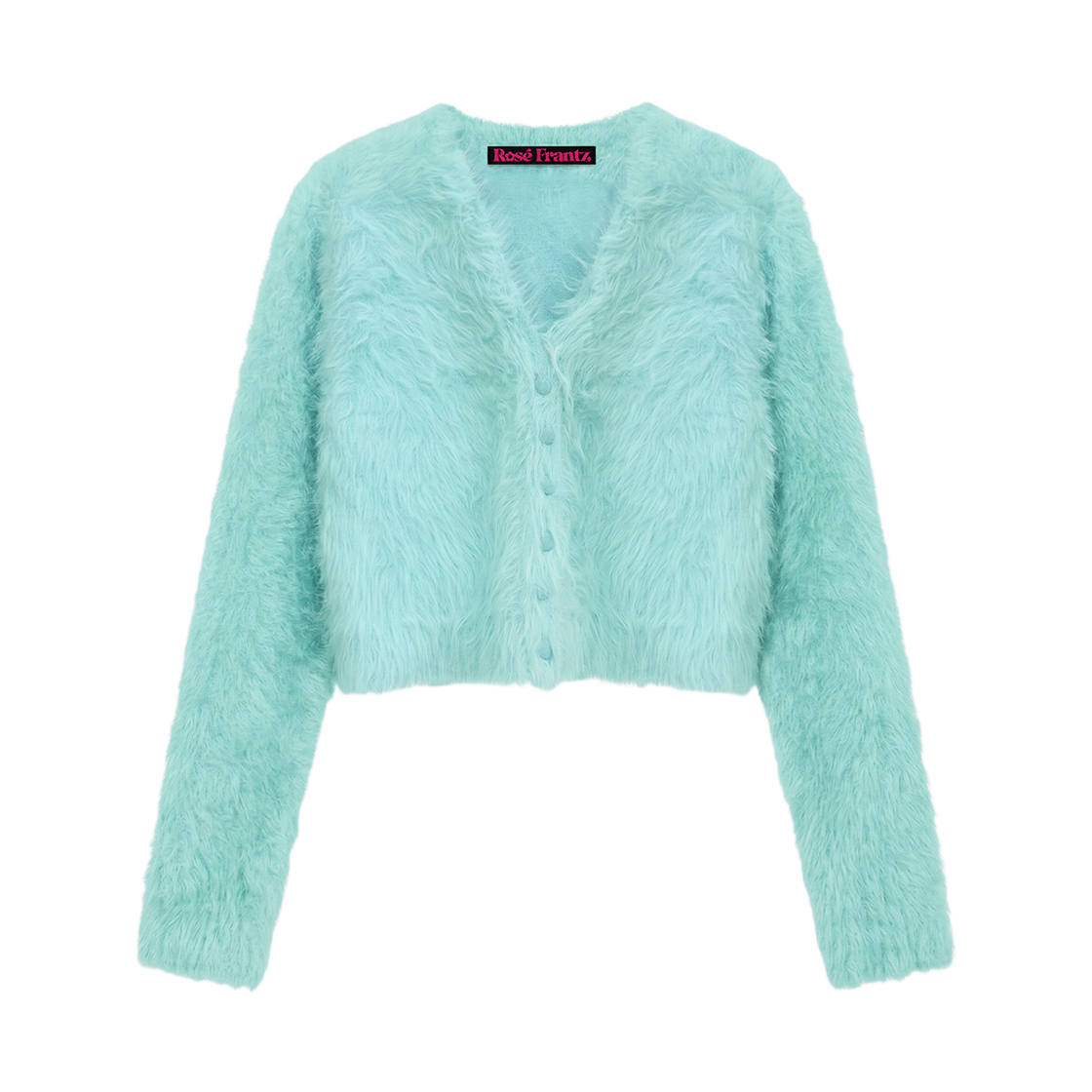 RS26WCD103MNT Rosefrantz Fuzzy V-Neck Cropped Cardigan [Mint]
