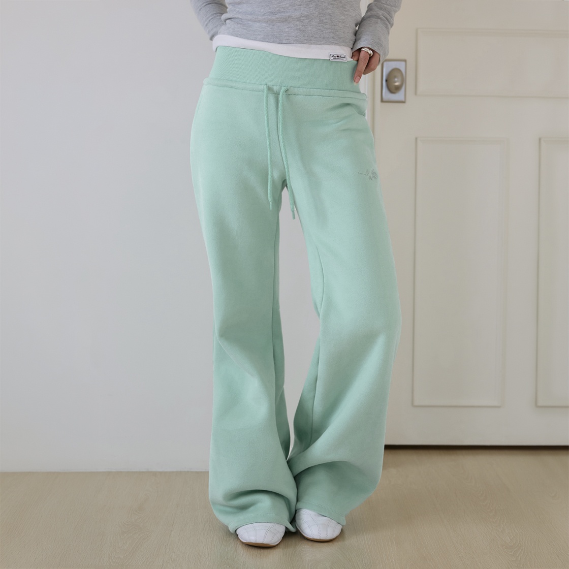 로제프란츠 와이드 웨이스트밴드 기모 부츠컷 팬츠 [민트](Rosefrantz Wide Waistband Fleece Bootcut Pants [Mint]) - 3