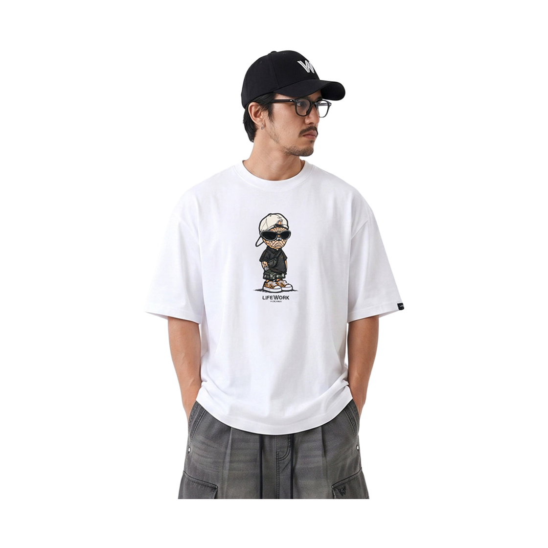 라이프워크 스트릿 스냅백 힙독 반팔 티셔츠_LW262TS106(Lifework Street Snapback Hip-Top Short Sleeve T-shirt_LW262TS106) - 2