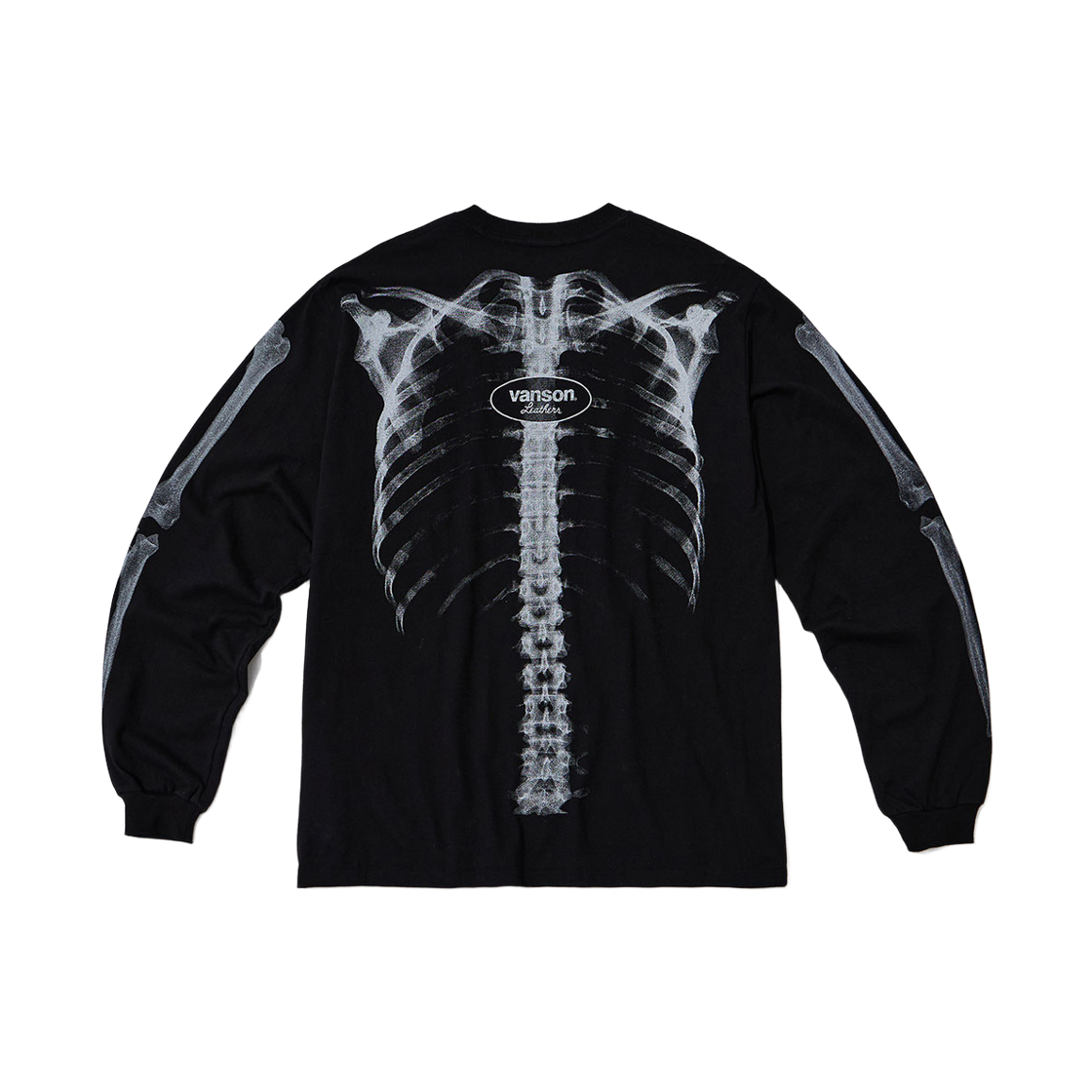 벤슨 레더 오리지날 엑스레이 본 롱 슬리브 / 블랙 & 화이트(Vanson Leathers Original X-Ray Bone Long Sleeve / Black & White) - 2
