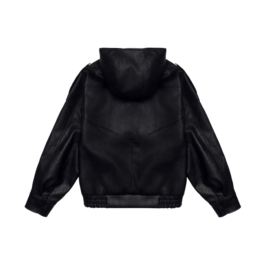 콜아웃뉴이어 코니 하이넥 후드 레더 자켓 / 블랙(CALL OUT NEW YEAR Cony High-Neck Hooded Leather Jacket / Black) - 2