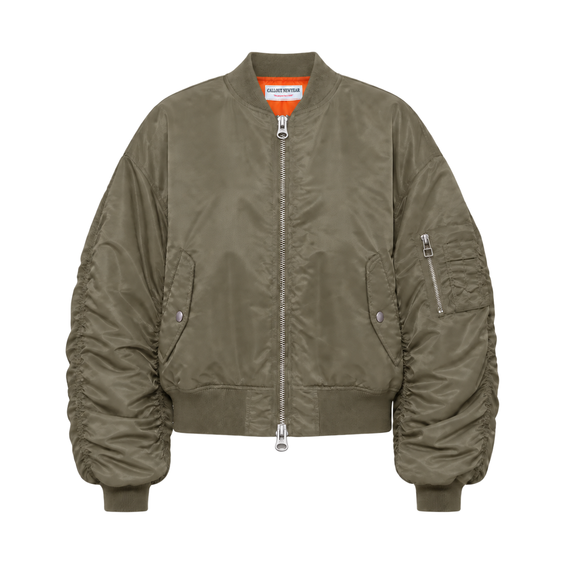 CN25FW-JK07KHA CALL OUT NEW YEAR Volume Shirring Ma-1 / Khaki