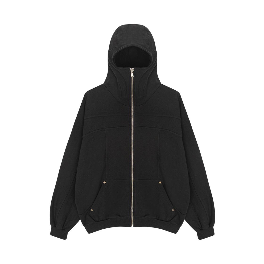TTS2FC02OB TONSIL Balaclava Cutout Zip-Up Hoodie Black