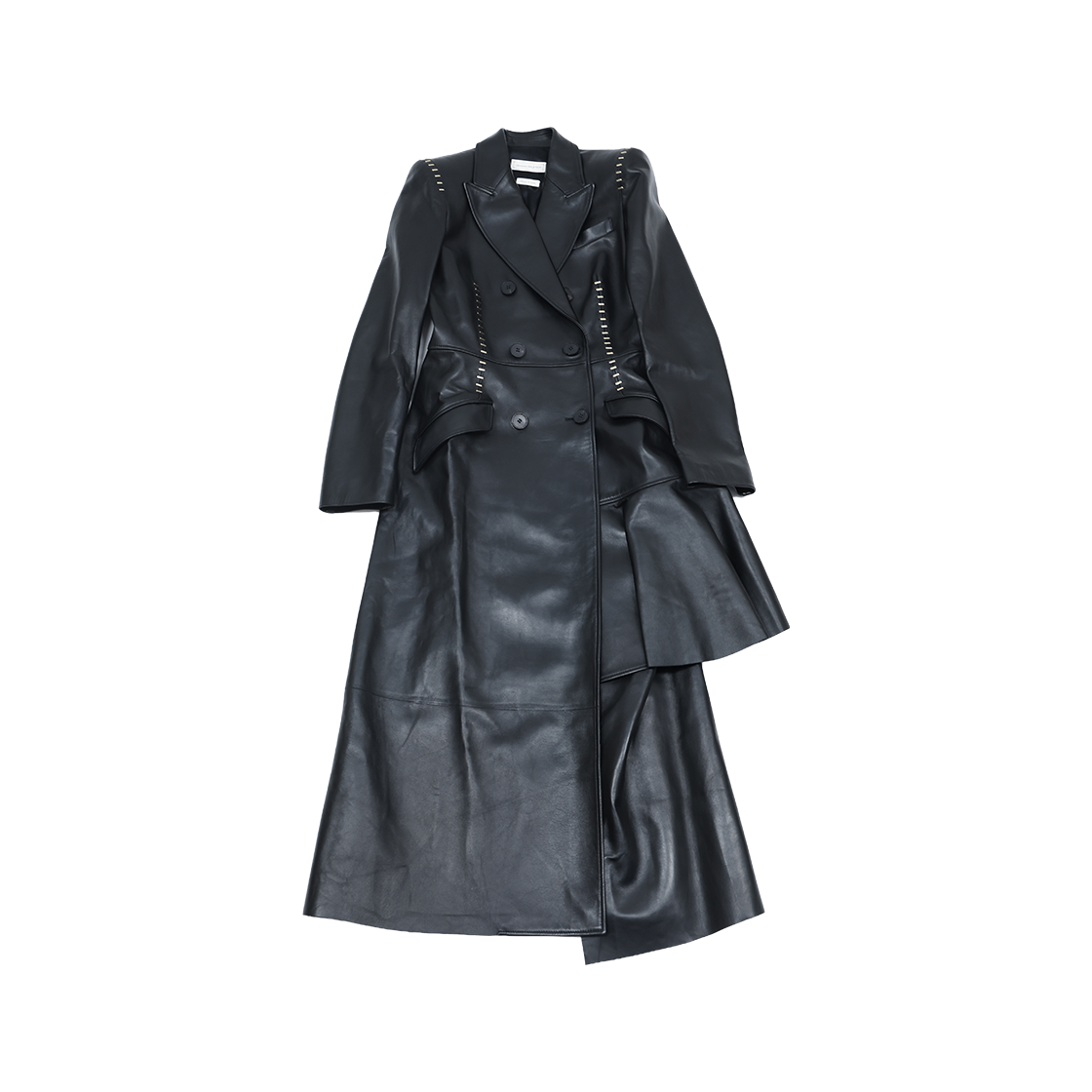 ITWJOEIT2DSI Alexander McQueen Studded Tailored Leather Coat Lambskin Black