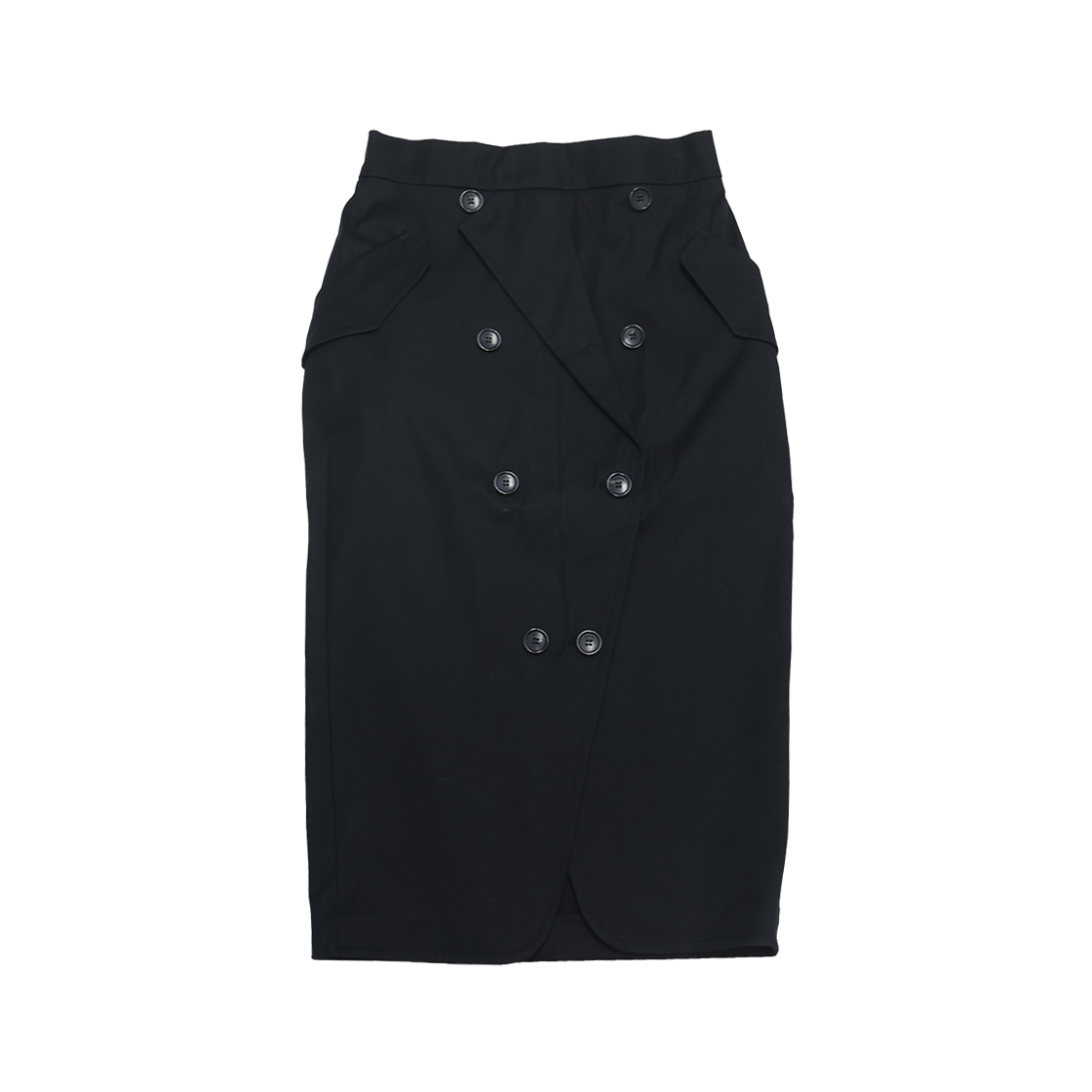 막스마라 더블 버튼 스커트 코튼 블랙(Max Mara Double Button Cotton Skirt Black)