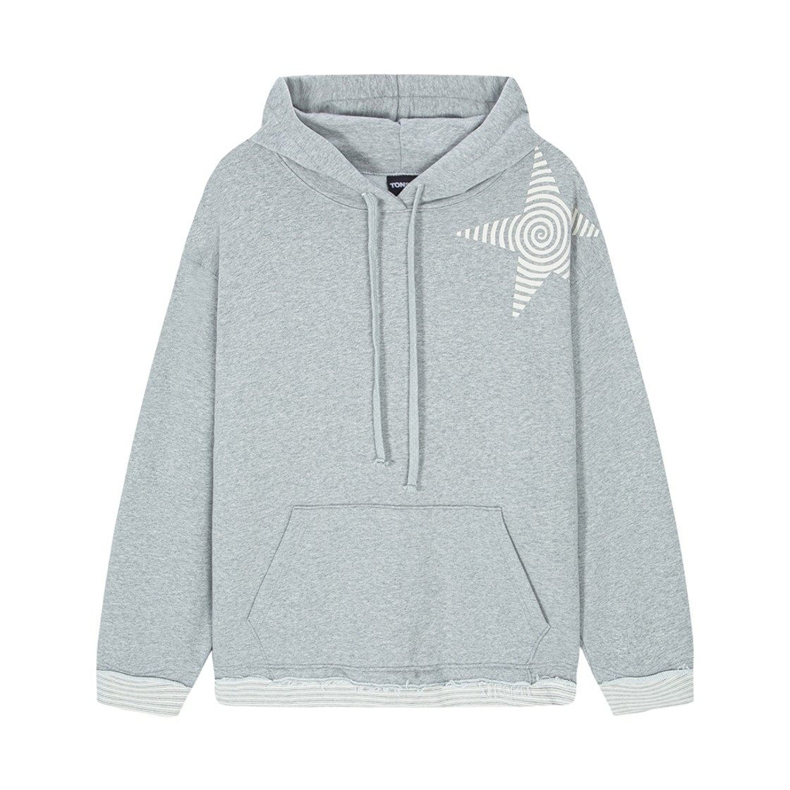 톤슬 별 프린팅 레이어드 후드 티셔츠 멜란지 그레이(TONSIL Star Printed Layered Hoodie Grey) - 1