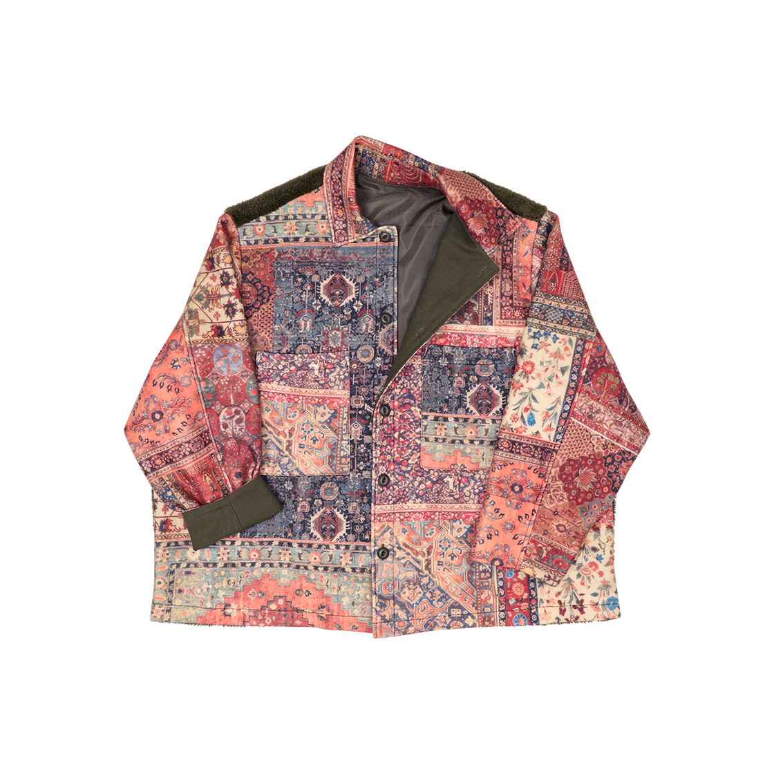 고트 패치워크 그래픽 플리스 재킷 멀티 패턴(GORT Patchwork Graphic Fleece Jacket Multi Pattern) - 2