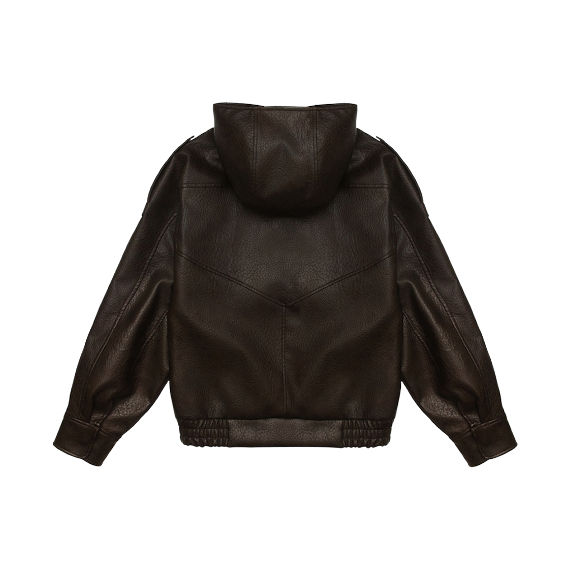 콜아웃뉴이어 코니 하이넥 후드 레더 자켓 / 브라운(CALL OUT NEW YEAR Cony High-Neck Hooded Leather Jacket / Brown) - 2