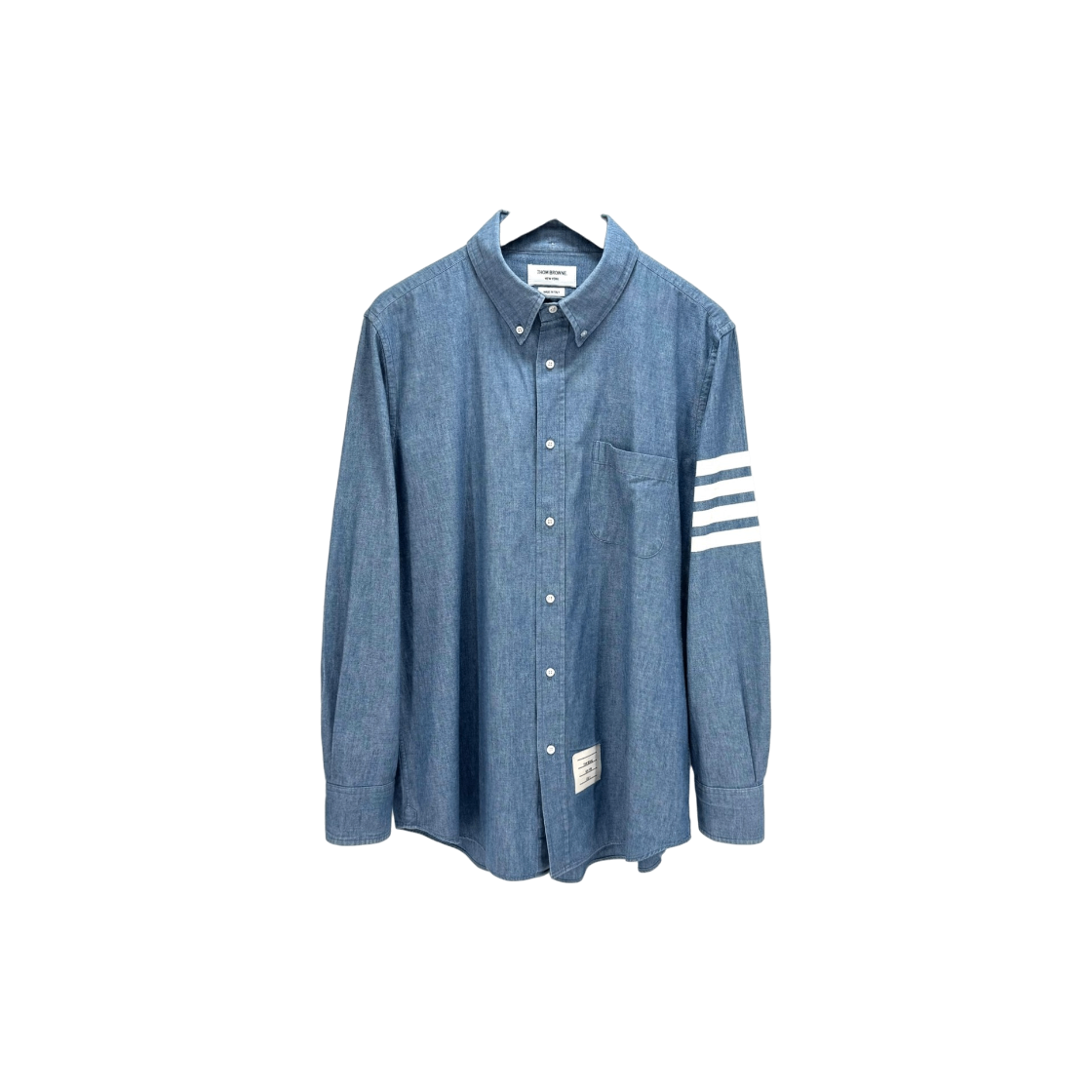 ITFP9OS28C7B Thom Browne Chambray Diagonal Stripe Shirt