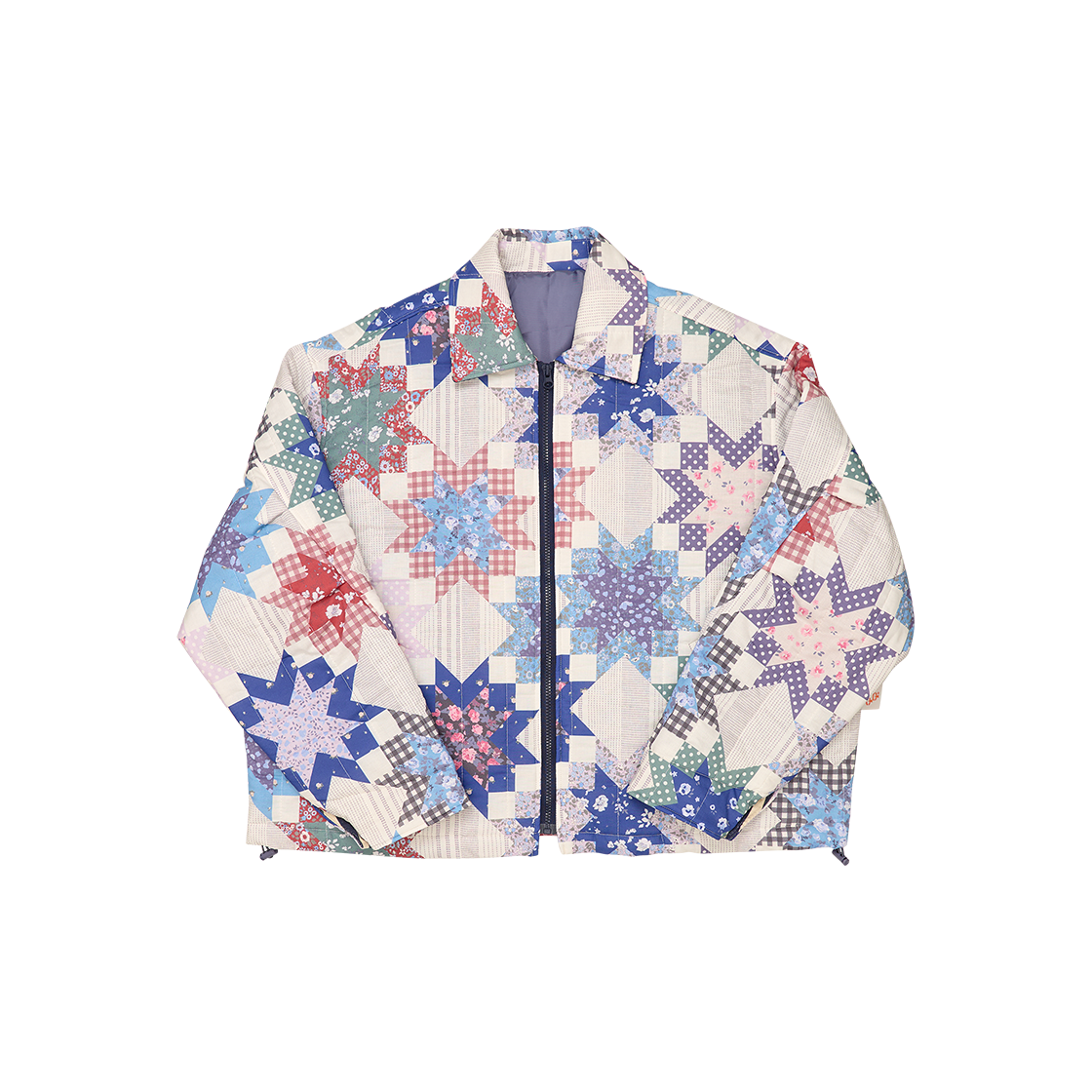 G83106_BL GORT Patchwork Graphic Quilting Work Jacket Blue
