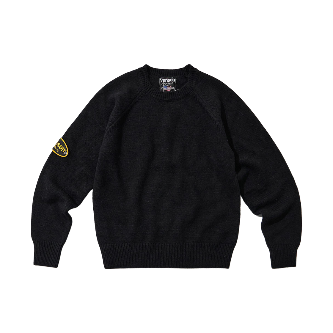 벤슨 레더 오리지날 백 본 니트 스웻 / 블랙 & 화이트(Vanson Leathers Original Back Bone Knit Sweat / Black & White) - 2