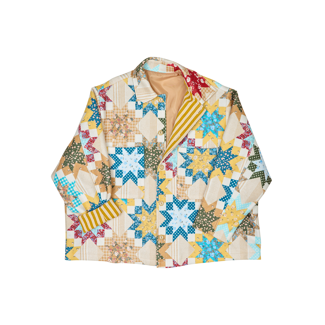 고트 패치워크 그래픽 플리스 재킷 옐로(GORT Patchwork Graphic Fleece Jacket Yellow) - 2