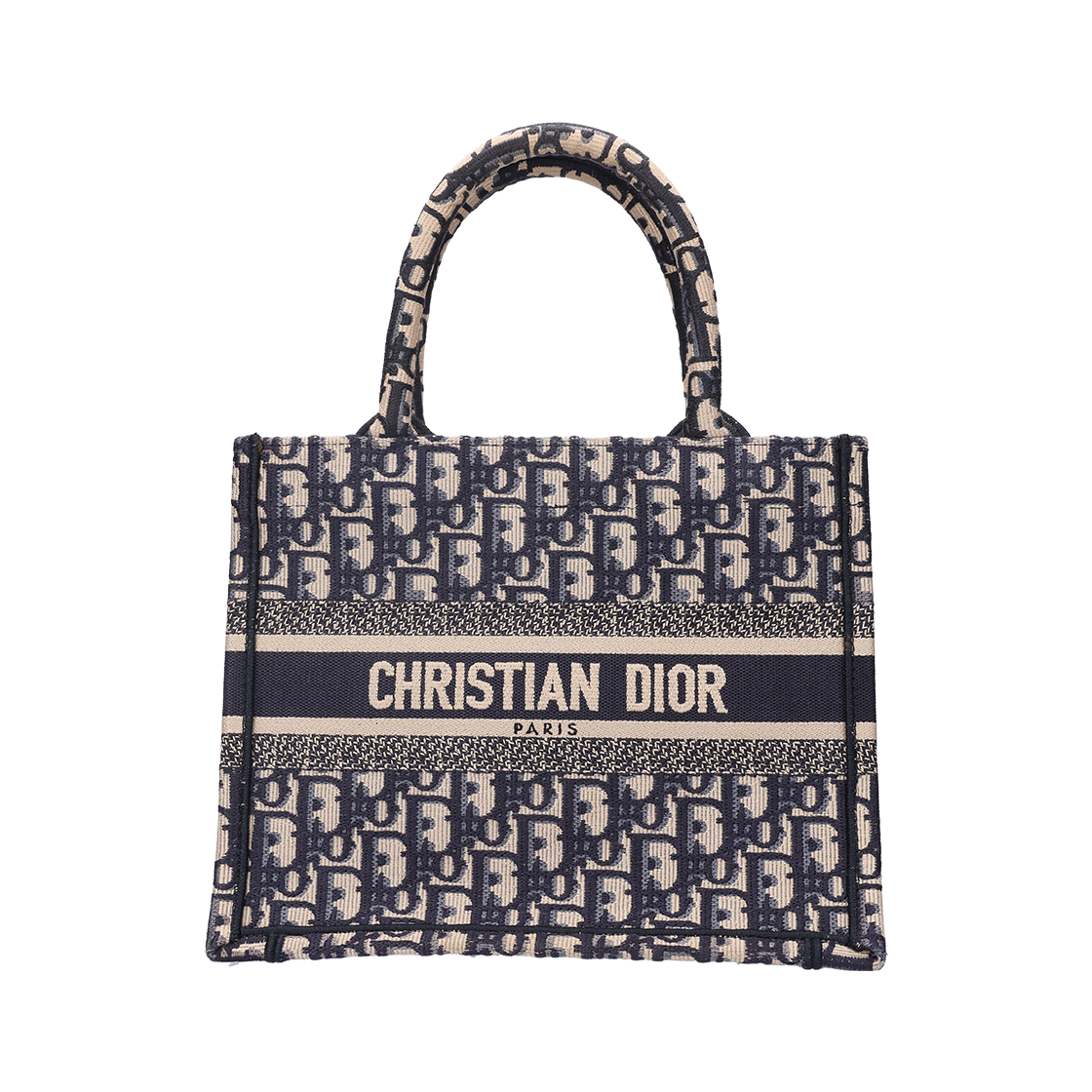 ITKLO53VU3JD Dior Small Book Tote Bag Blue Dior Oblique Embroidery
