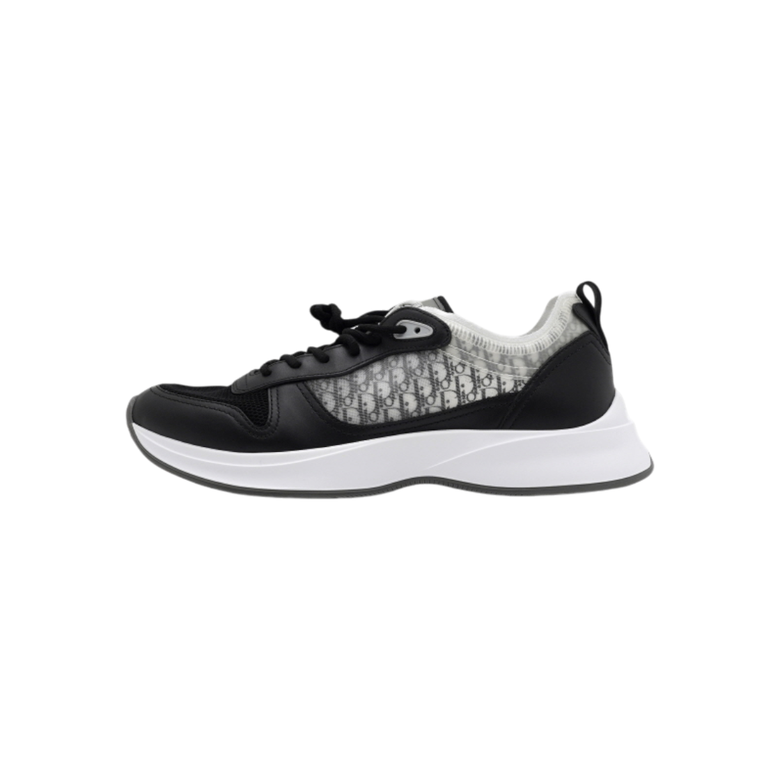 ITM37TNDEMAF Dior Black Leather Mesh Oblique B25 Runner Sneakers