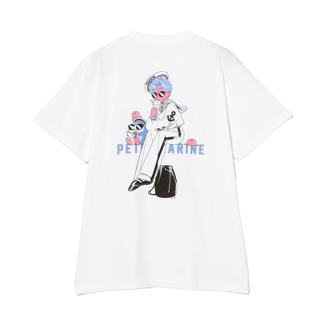 58-04-0467-255 Beams Tokyo Cultuart by Beams x Den-Q Petit Marine T-Shirt White