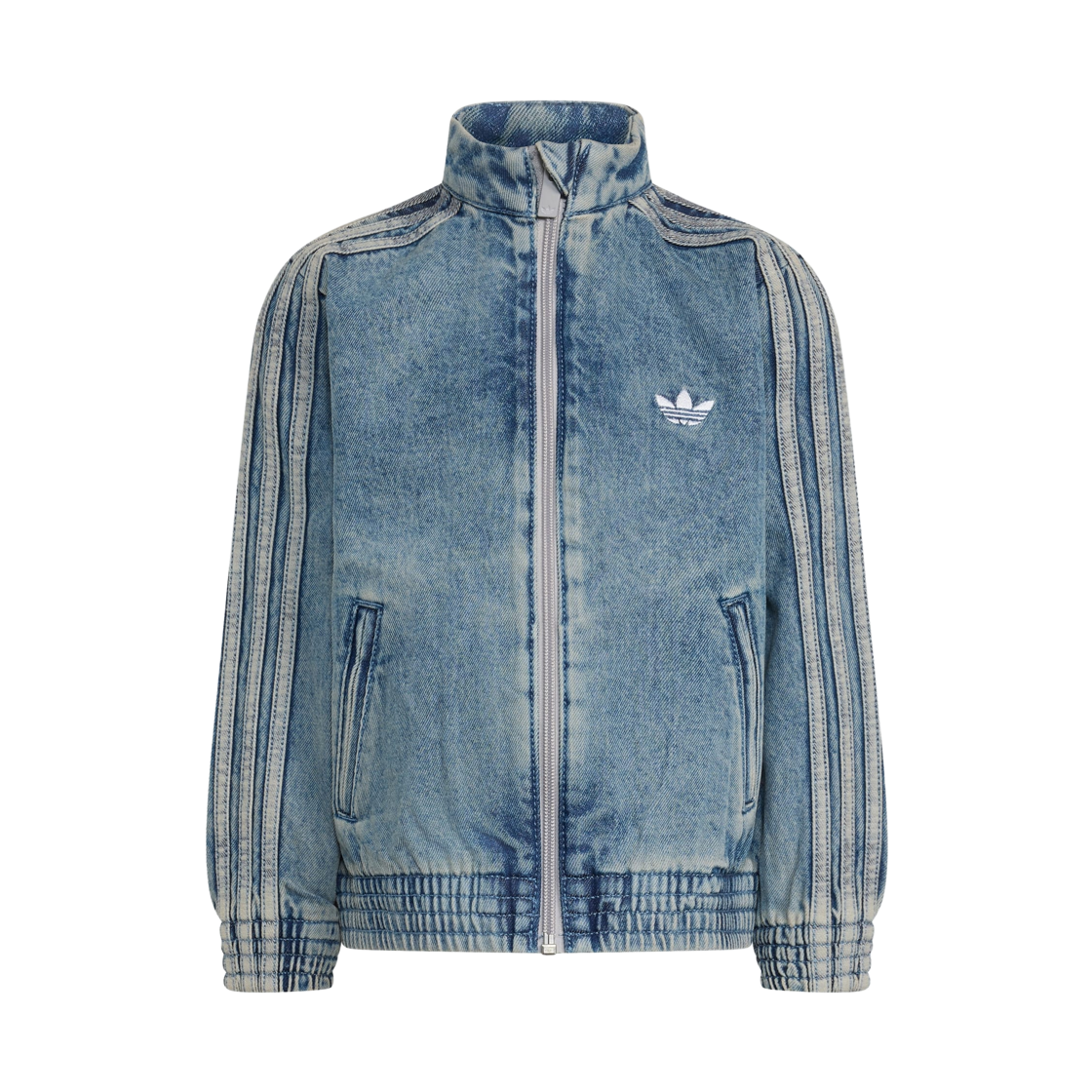 KQ8874 (Kids) Adidas Firebird Loose Denim Track Top Worn Blue Denim - KR Sizing