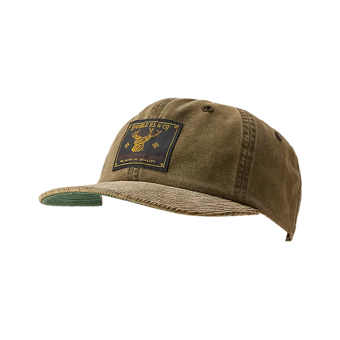 100092738 Double RL Corduroy Bill Canvas Ball Cap Brown