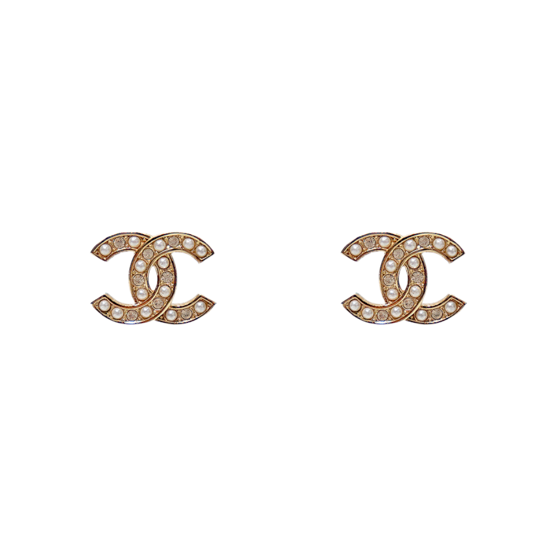 ITLQGTUTH3UW Chanel Pearl Crystal CC Earrings