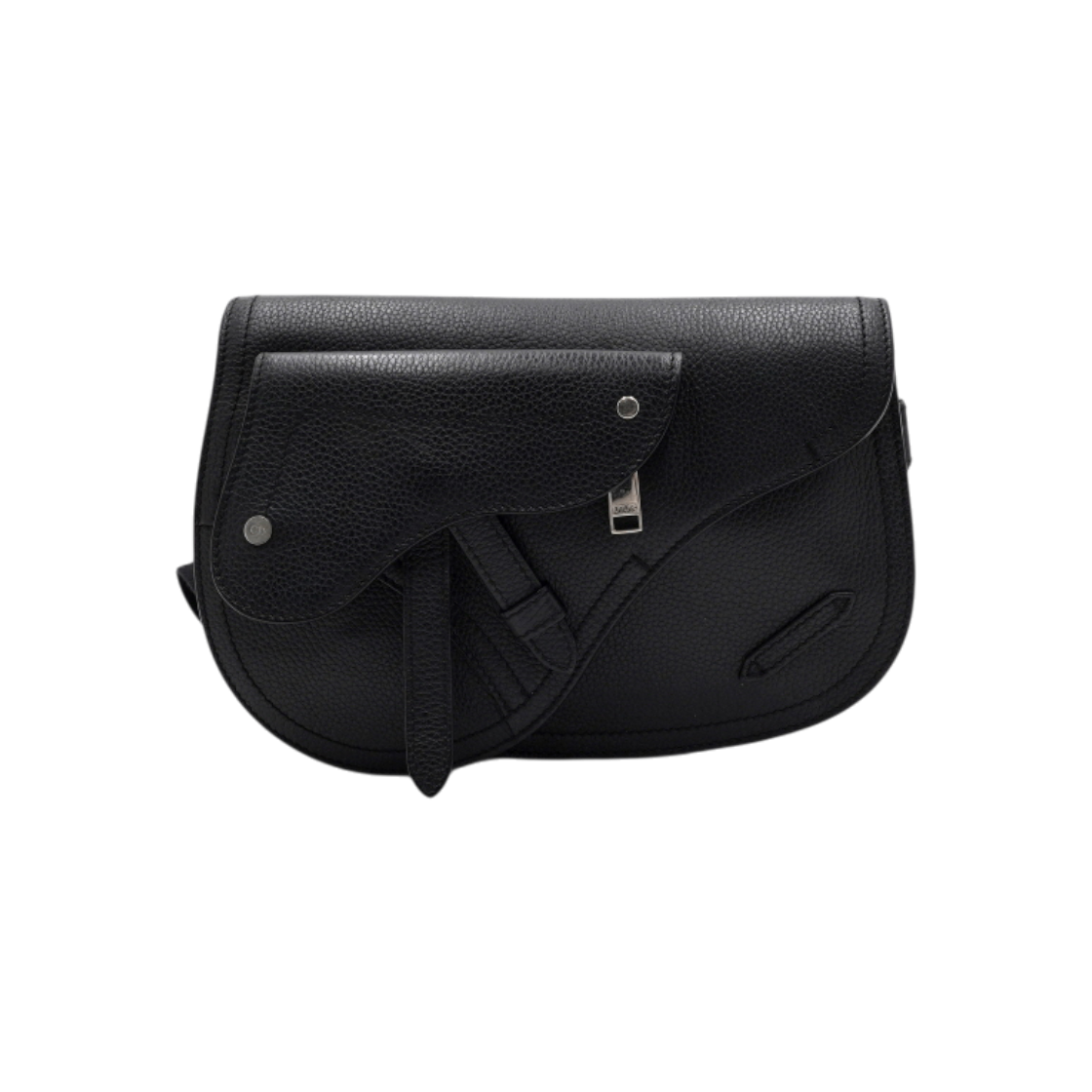 IT3ASHIKP472 Dior Black Grained Calfskin Saddle Crossbody Bag