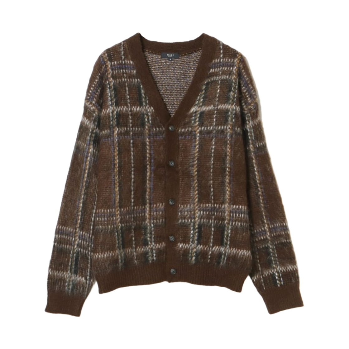 42-15-0096-639 Beams Heart Shaggy Touch V-Neck Cardigan Brown