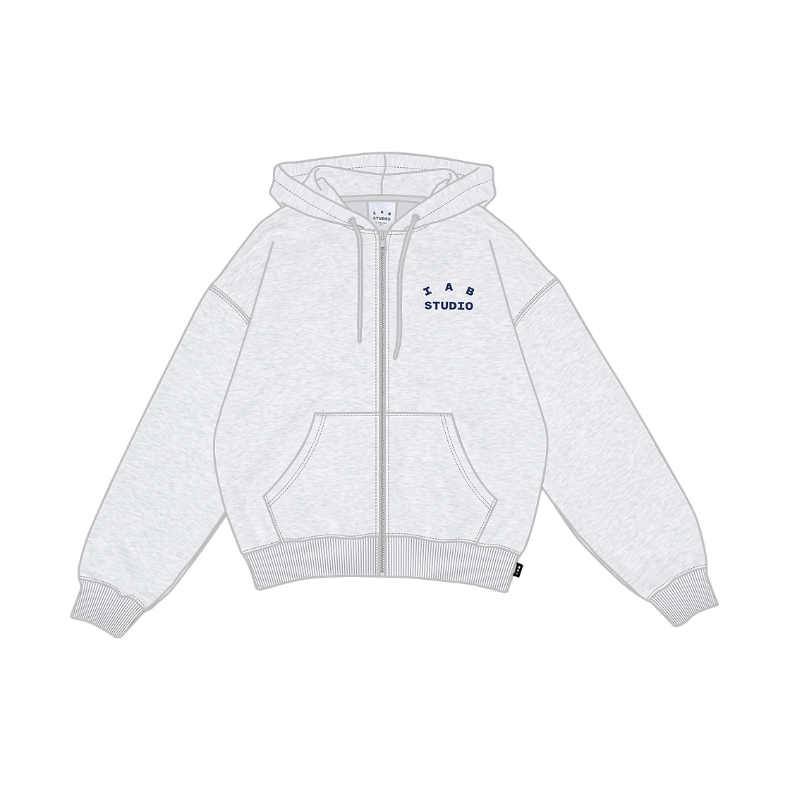 아이앱 스튜디오 아이앱 후드 집업 라이트 그레이(IAB Studio IAB Zip-Up Hoodie Light Gray)