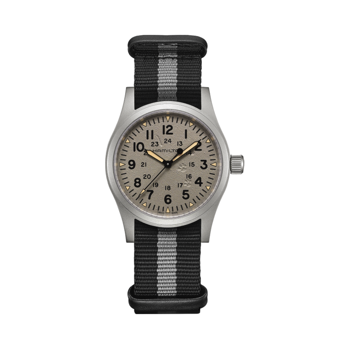 H89409980 Hamilton Khaki Field Mechanical 38mm Stainless Steel Textile Strap Green Tokyo Cat Street Edition