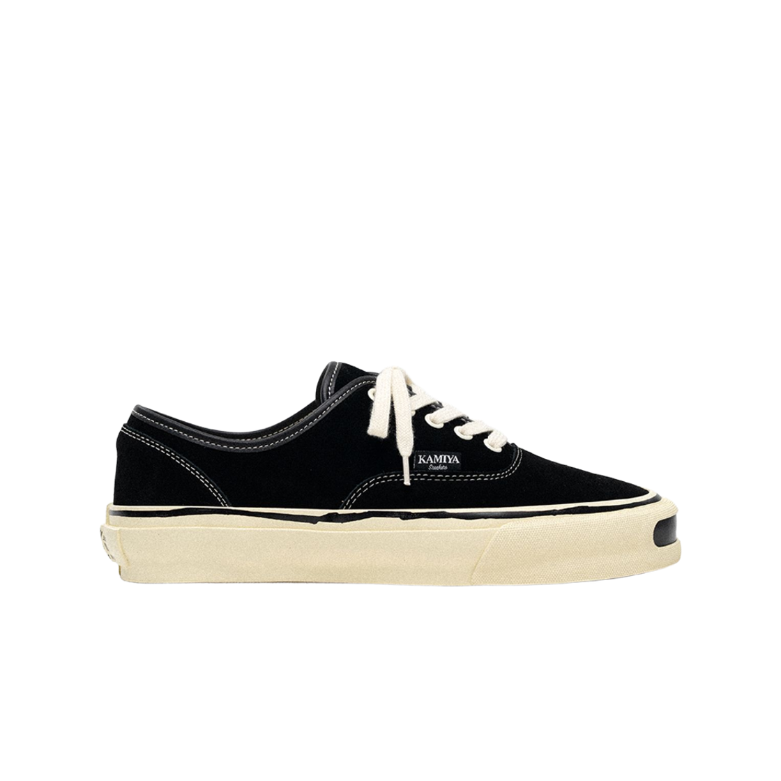카미야 하크 스웨이드 벌커나이즈 에이지드 솔 스니커즈 블랙(Kamiya Herc Suede Vulcanize Aged Sole Sneaker Black)