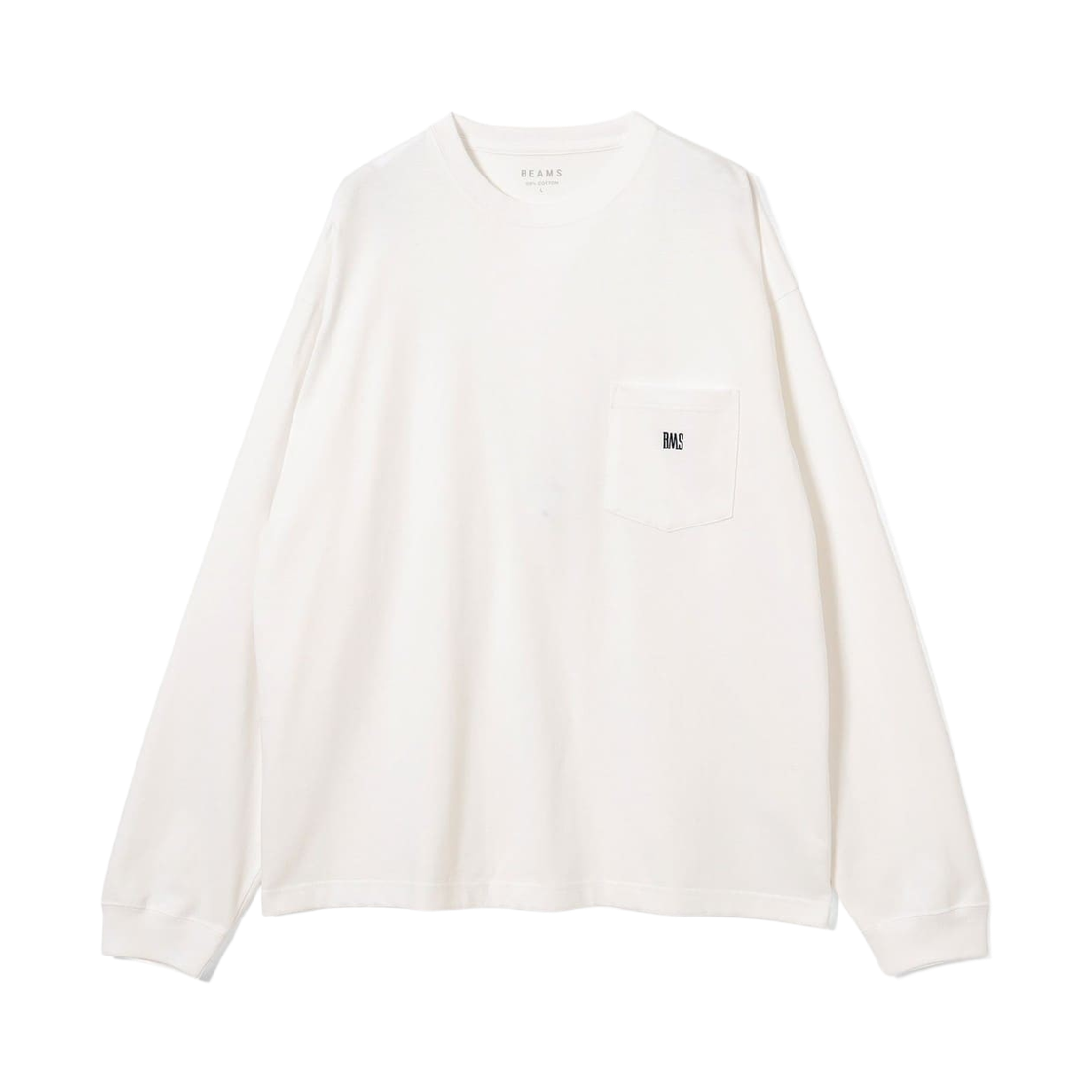 11-14-1240-803 Beams BMS Logo Long Sleeve T-Shirt White