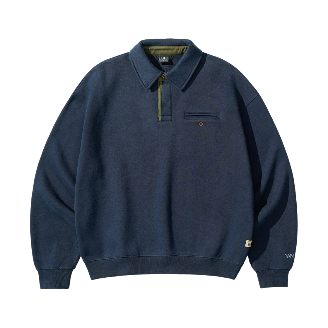 더블유브이프로젝트 모스윈 카라 맨투맨 네이비 HSMT7880(WV PROJECT Moss Win Collar Sweatshirt Navy HSMT7880) - 1