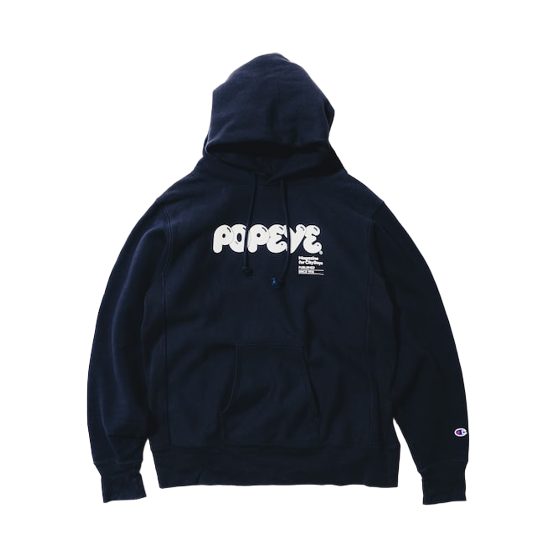 챔피온 x 빔즈 x 뽀빠이 후드 네이비(Champion x Beams x Popeye Hoodie Navy)