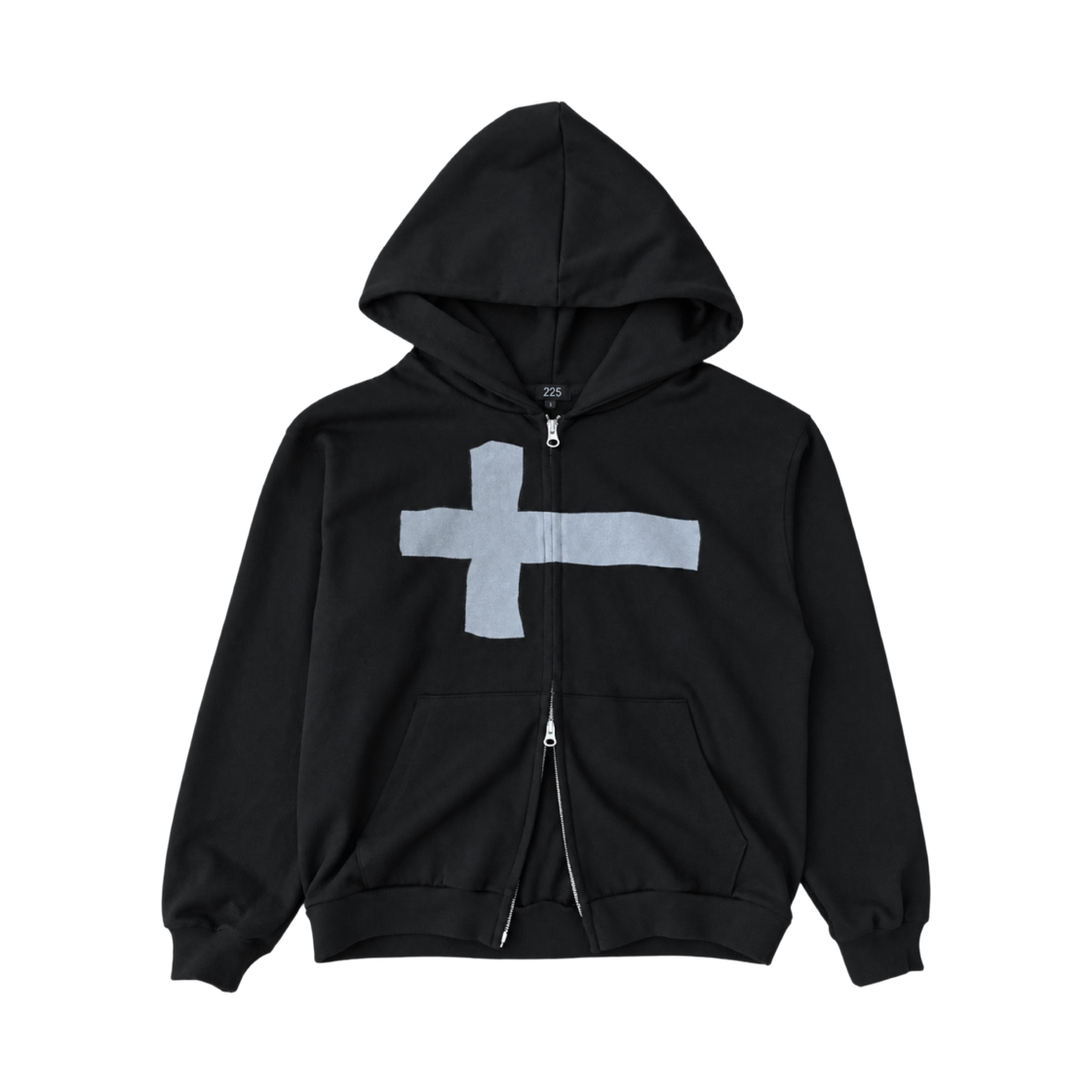 225 크로스 투웨이 후드집업 블랙(225 Cross 2Way Hoodie Zip-Up Black)