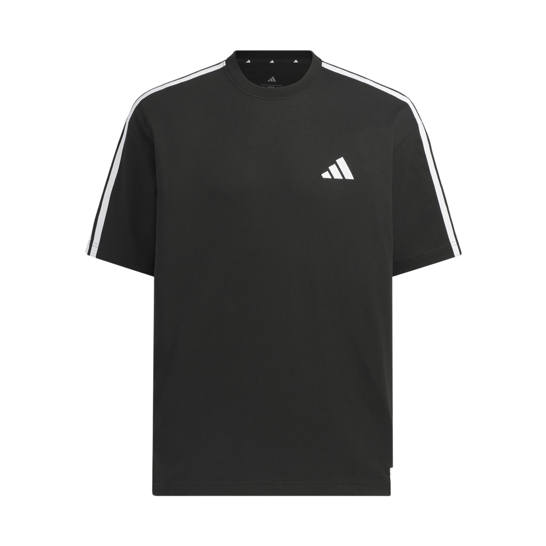 KF3736 Adidas Sportswear Essentials Plus Loose Fit 3-Stripes Single Jersey Short Sleeve T-Shirt Black - KR Sizing