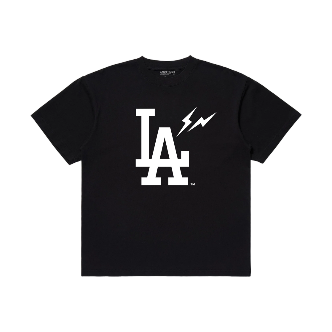 프라그먼트 x 컴플렉스 x 로스앤젤레스 다저스 빅 LA 헤비웨이트 티셔츠 블랙(Fragment x Complex x Los Angeles Dodgers Big LA Heavyweight T-Shirt Black)