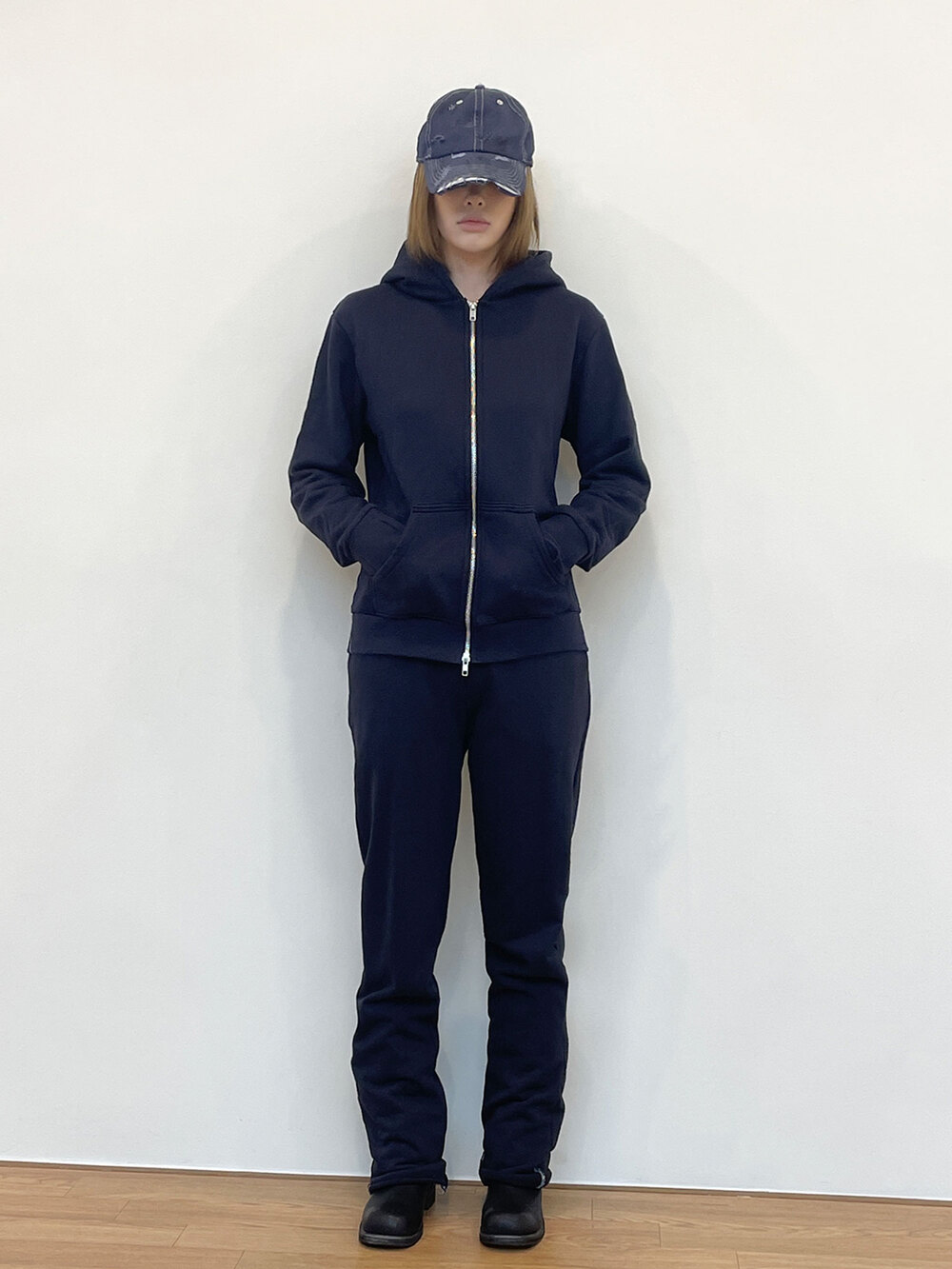 키아세 슬림 집업 후드 네이비(Kiiace Slim Zip-Up Hoodie) - 4