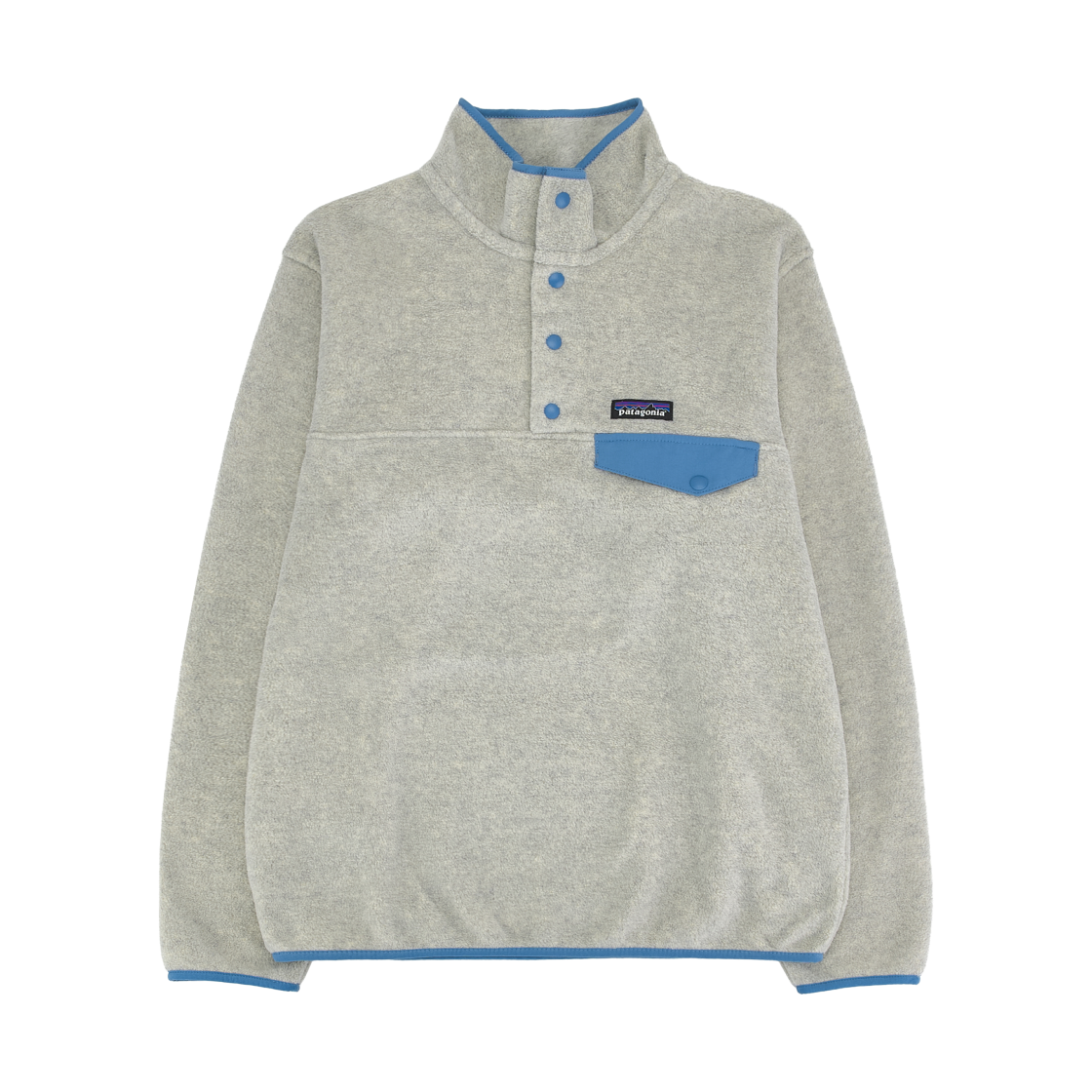 (W) 파타고니아 라이트웨이트 신칠라 스냅-T 플리스 풀오버 오트밀 헤더 W 슈어 블루((W) Patagonia Lightweight Synchilla Snap-T Fleece Pullover Oatmeal Heather W Shore Blue)