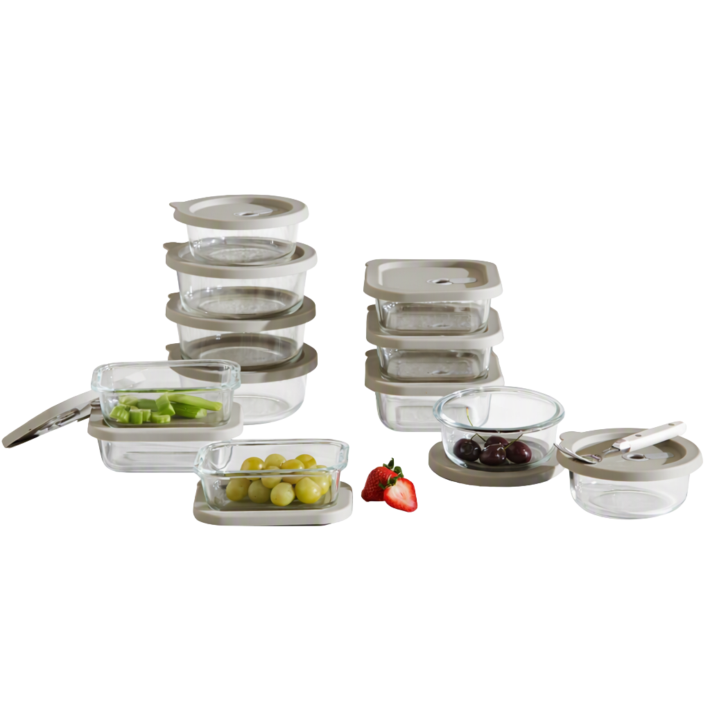 COR174 Corelle Coordinates Silicone Glass Airtight Container Mixed Set of 12