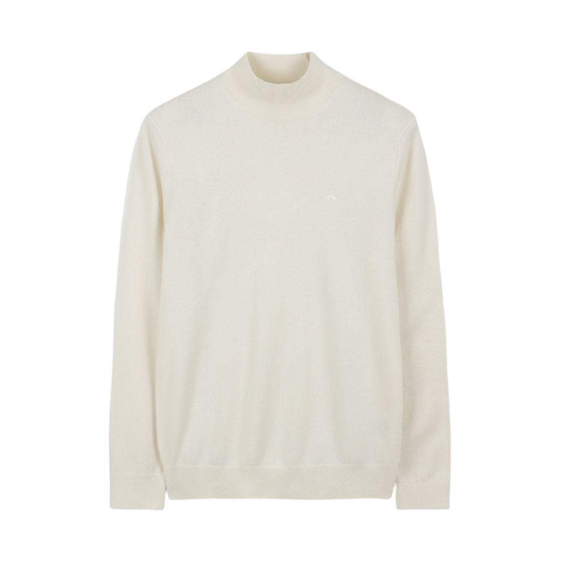 BBWUMBG406-ZIV BrooksBrothers Wool Cashmere Solid Half Neck Sweater Ivory