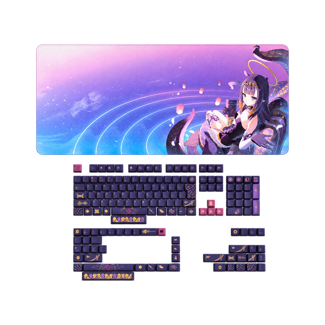 [12월 순차출고]HYTE 니노마에 이나니스 에디션 키캡·데스크패드 세트(HYTE Ninomae Ina'nis Edition Keycap Desk Pad Set)