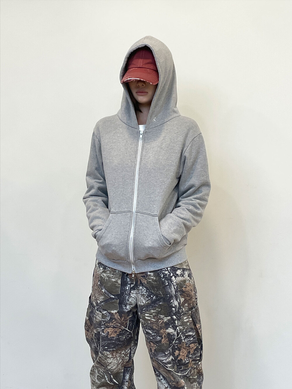 키아세 슬림 집업 후드 그레이(Kiiace Slim Zip-Up Hoodie) - 2