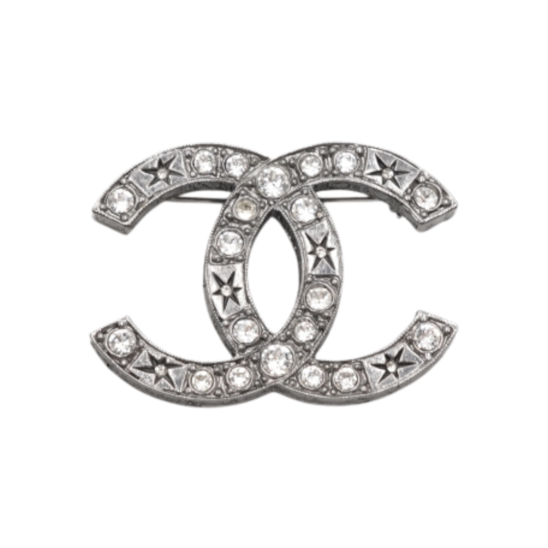 ITG94S3K66LN Chanel Crystal Star CC Logo Brooch
