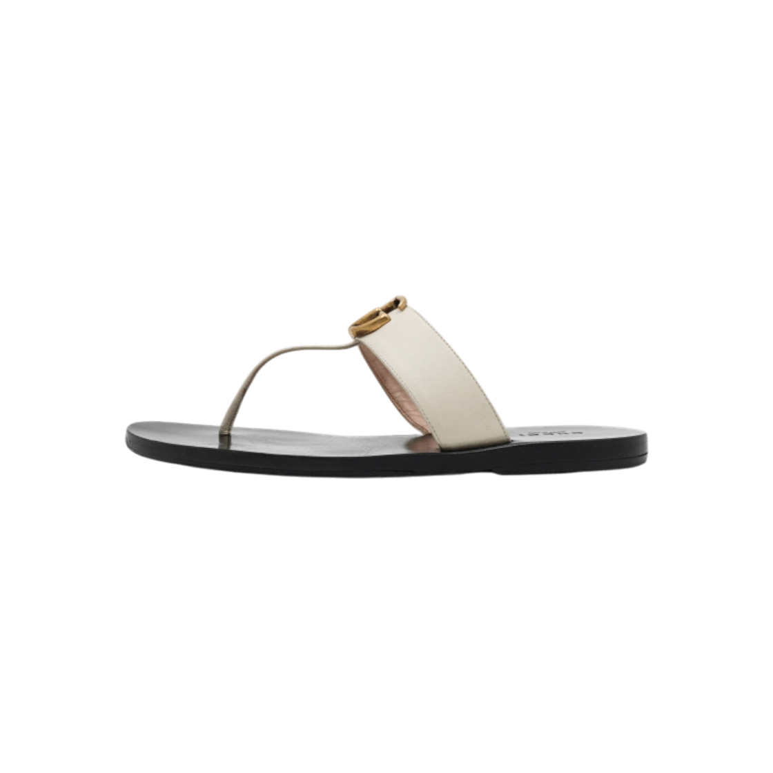 ITVN658WGEBW Gucci White Double G Marmont T Strap Women Sandals