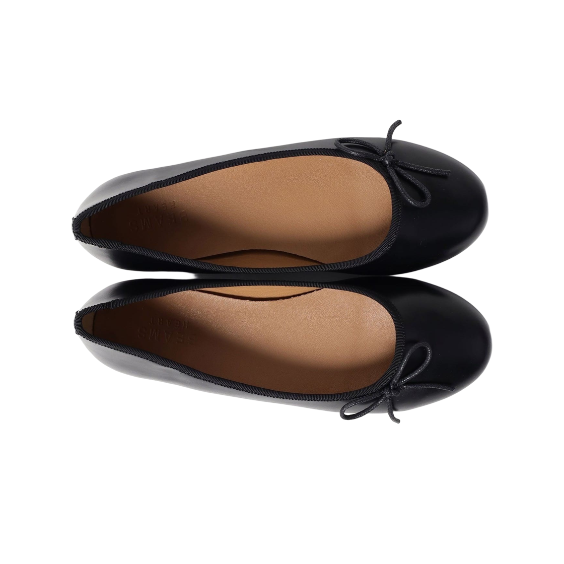 (W) 빔즈 하트 호라이즌탈 리본 발레 슈즈 블랙((W) Beams Heart Horizontal Ribbon Ballet Shoes Black) - 2