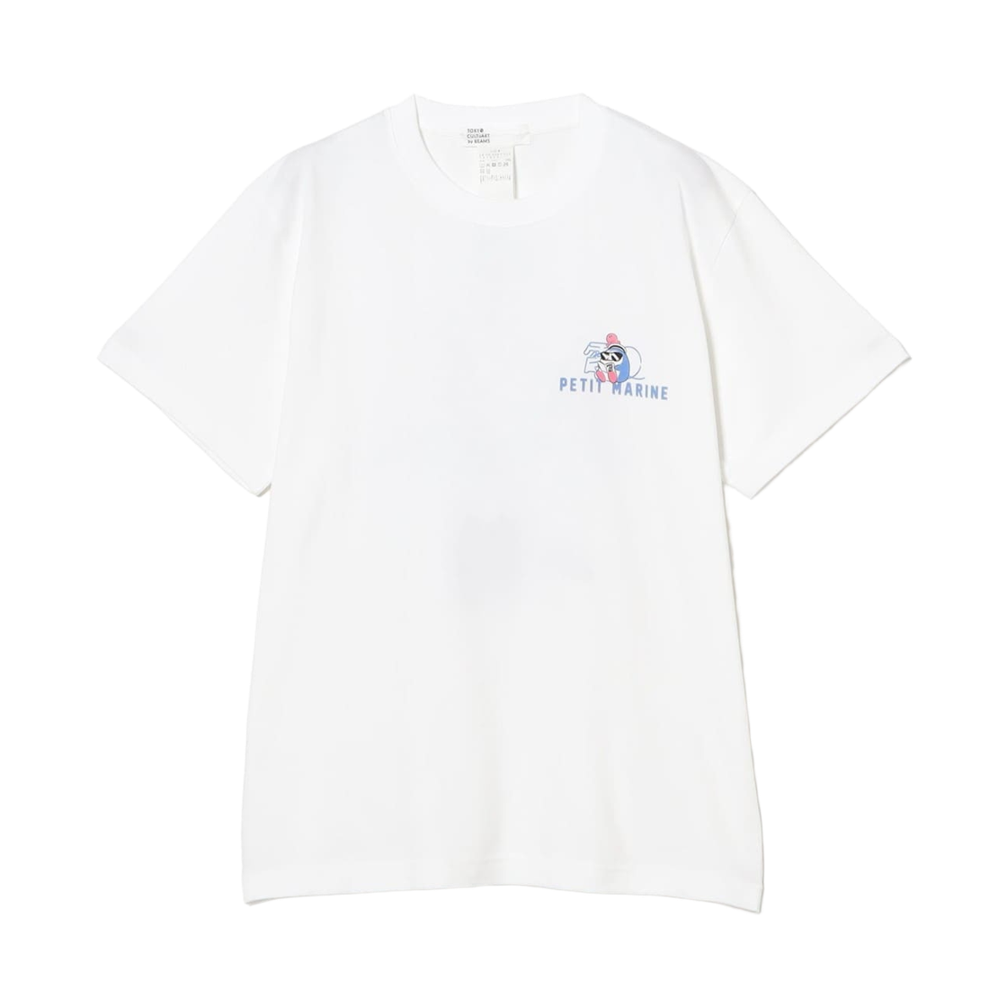빔즈 도쿄 컬쳐아트 바이 빔즈 x 덴큐 쁘띠 마린 티셔츠 화이트(Beams Tokyo Cultuart by Beams x Den-Q Petit Marine T-Shirt White) - 2